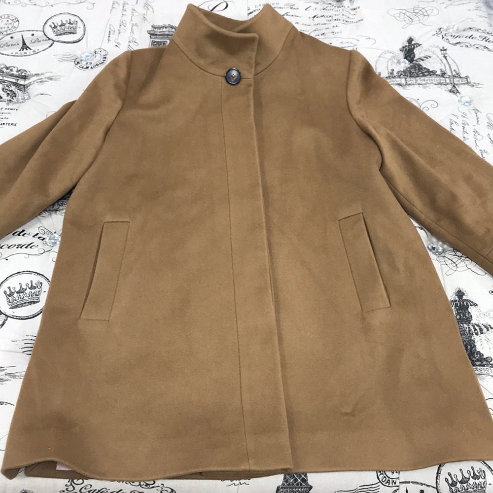 🎁 Fleurette Stand Collar Wool Car Coat - Picture 5 of 12